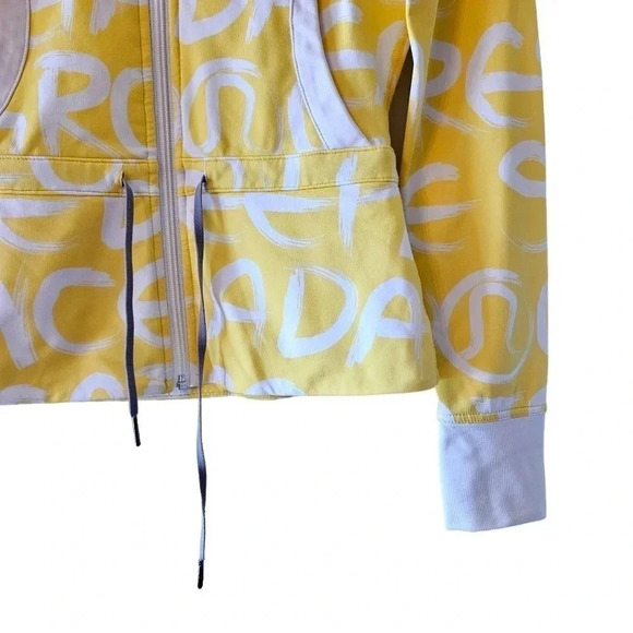 Lululemon Victory Manifest Casual Long Sleeve Women's Jacket Yellow White Sz 4. - Picture 6 of 16